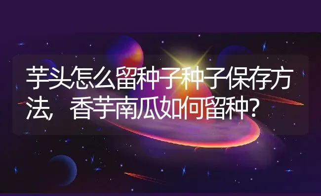 芋头怎么留种子种子保存方法,香芋南瓜如何留种？ | 养殖科普