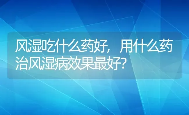 风湿吃什么药好,用什么药治风湿病效果最好？ | 养殖学堂