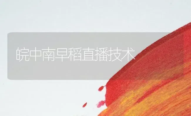 皖中南早稻直播技术 | 养殖知识