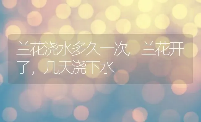 兰花浇水多久一次,兰花开了，几天浇下水 | 养殖学堂