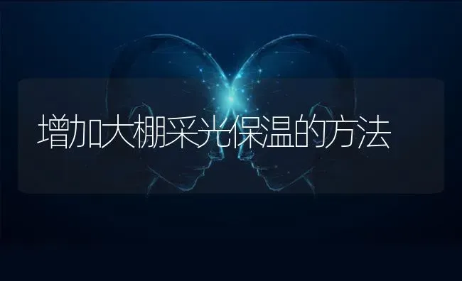 增加大棚采光保温的方法 | 养殖知识