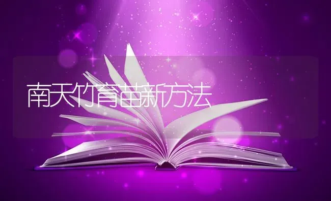 南天竹育苗新方法 | 养殖知识