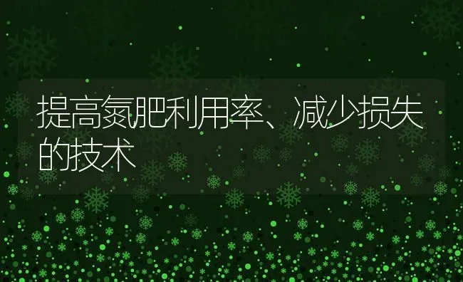 提高氮肥利用率、减少损失的技术 | 养殖技术大全