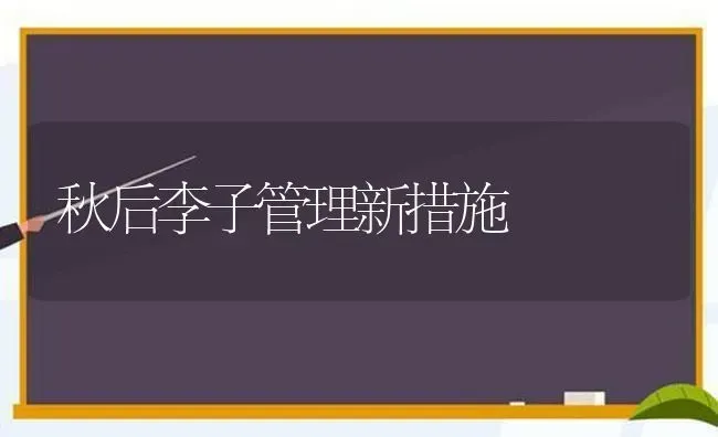 秋后李子管理新措施 | 养殖技术大全