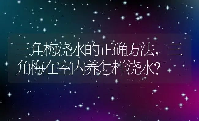 三角梅浇水的正确方法,三角梅在室内养怎样浇水？ | 养殖科普