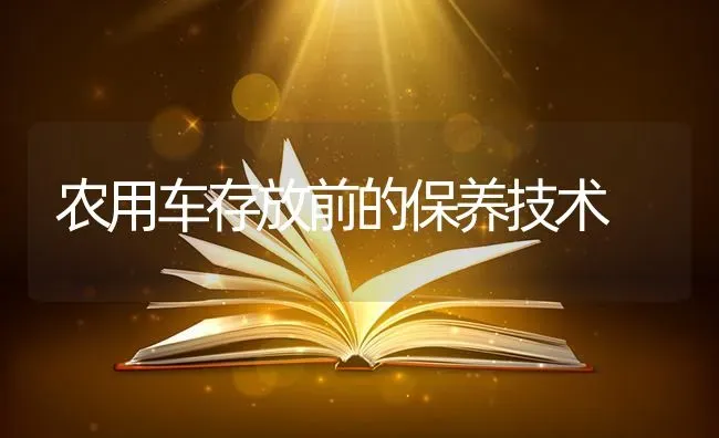 农用车存放前的保养技术 | 养殖技术大全