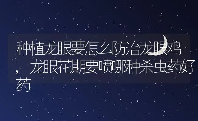 种植龙眼要怎么防治龙眼鸡,龙眼花期要喷哪种杀虫药好药 | 养殖学堂