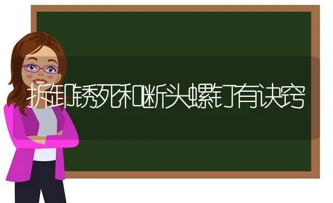 拆卸锈死和断头螺钉有诀窍 | 养殖技术大全