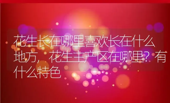 花生长在哪里喜欢长在什么地方,花生主产区在哪里？有什么特色 | 养殖学堂
