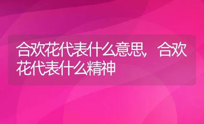 合欢花代表什么意思,合欢花代表什么精神 | 养殖学堂