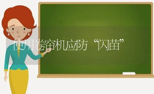 使用卷帘机应防“闪苗” | 养殖知识