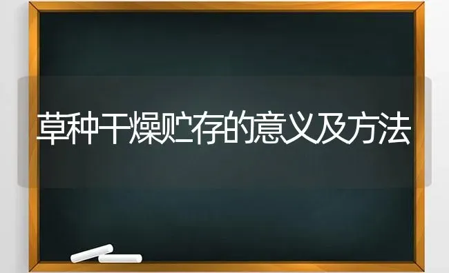 草种干燥贮存的意义及方法 | 养殖技术大全