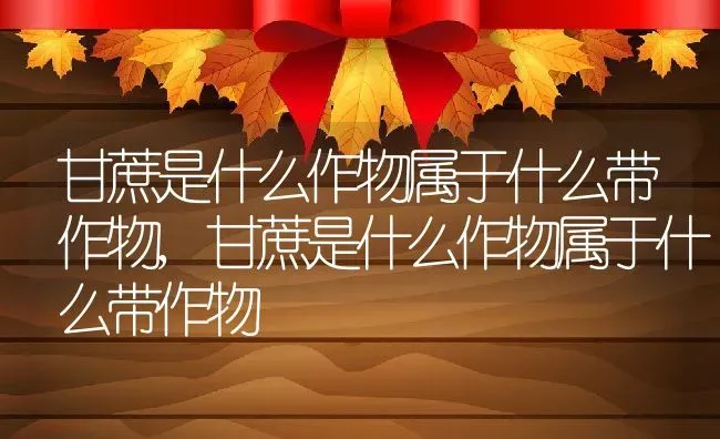 甘蔗是什么作物属于什么带作物,甘蔗是什么作物属于什么带作物 | 养殖科普