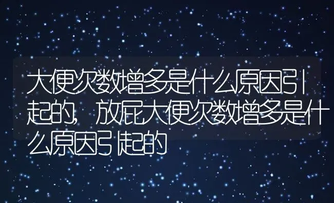 大便次数增多是什么原因引起的,放屁大便次数增多是什么原因引起的 | 养殖科普