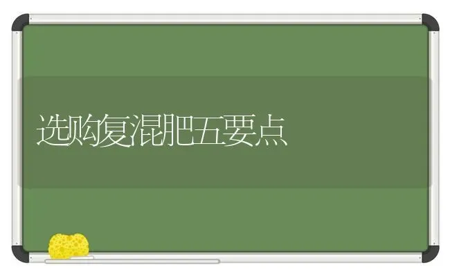 选购复混肥五要点 | 养殖知识