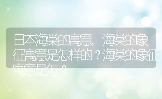 日本海棠的寓意,海棠的象征寓意是怎样的？海棠的象征寓意是怎？ | 养殖科普