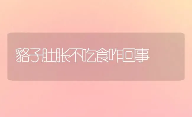 貉子肚胀不吃食咋回事 | 养殖技术大全