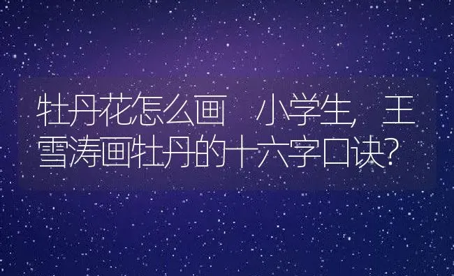 牡丹花怎么画 小学生,王雪涛画牡丹的十六字口诀？ | 养殖学堂