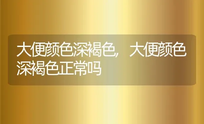 大便颜色深褐色,大便颜色深褐色正常吗 | 养殖资料