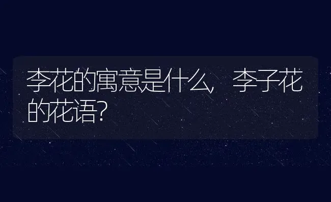 李花的寓意是什么,李子花的花语？ | 养殖科普