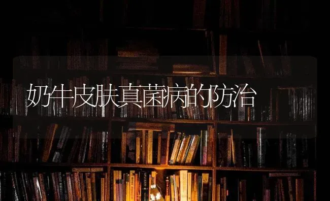 奶牛皮肤真菌病的防治 | 养殖知识