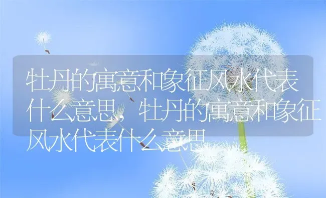 牡丹的寓意和象征风水代表什么意思,牡丹的寓意和象征风水代表什么意思 | 养殖科普