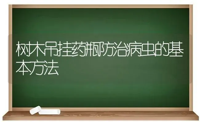 树木吊挂药瓶防治病虫的基本方法 | 养殖技术大全