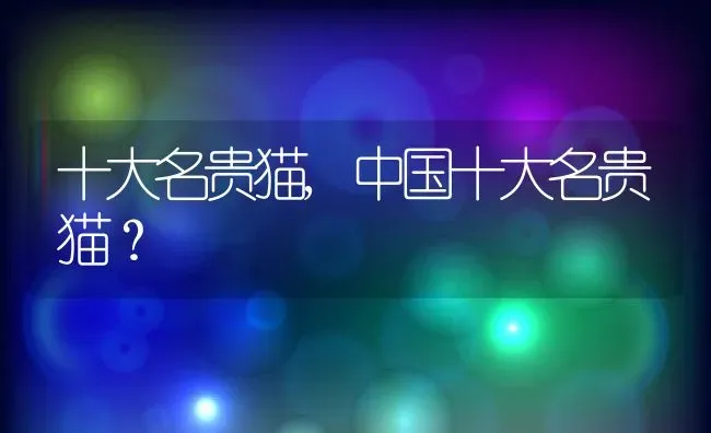 十大名贵猫,中国十大名贵猫？ | 养殖学堂