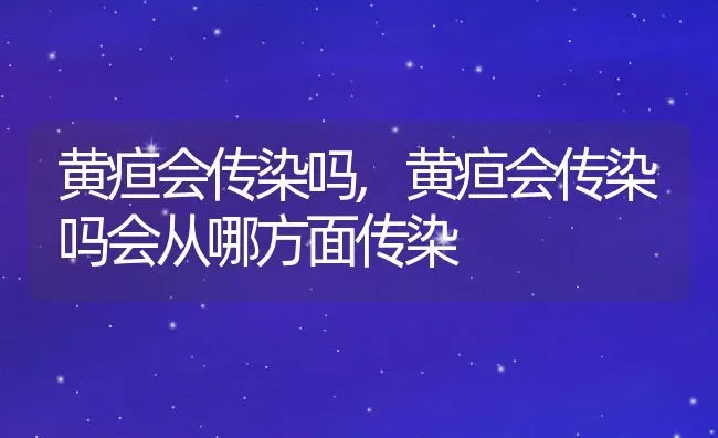 黄疸会传染吗,黄疸会传染吗会从哪方面传染 | 养殖资料