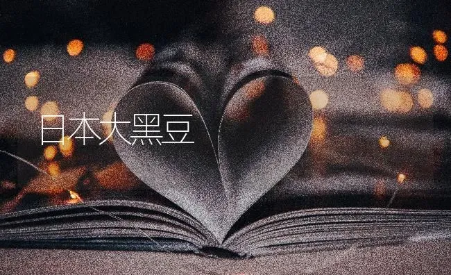 日本大黑豆 | 养殖技术大全