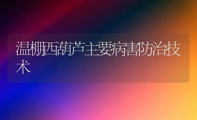 温棚西葫芦主要病害防治技术 | 养殖技术大全