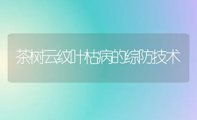 茶树云纹叶枯病的综防技术 | 养殖技术大全