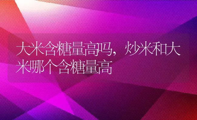大米含糖量高吗,炒米和大米哪个含糖量高 | 养殖学堂