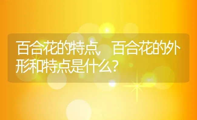 百合花的特点,百合花的外形和特点是什么？ | 养殖学堂