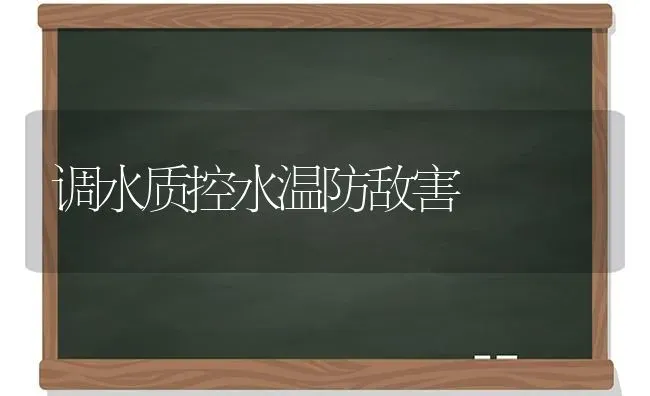 调水质控水温防敌害 | 养殖知识