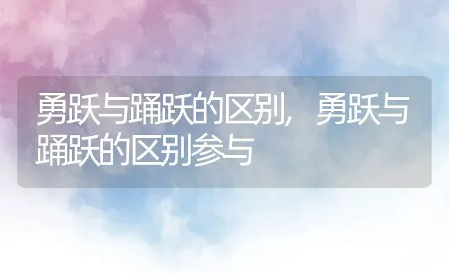 勇跃与踊跃的区别,勇跃与踊跃的区别参与 | 养殖资料