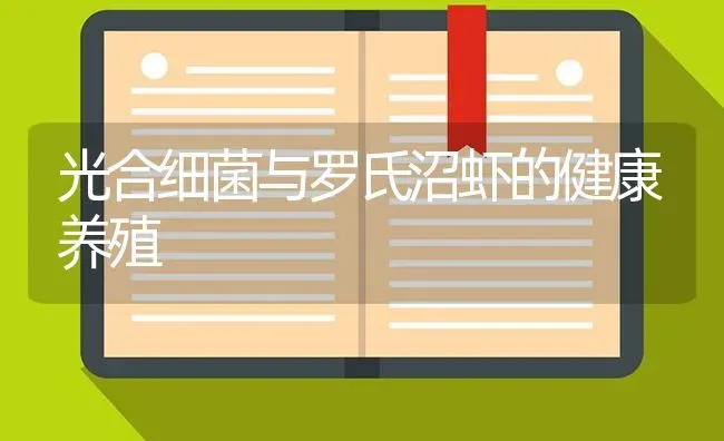 光合细菌与罗氏沼虾的健康养殖 | 养殖技术大全
