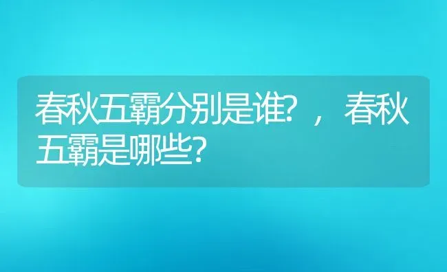 春秋五霸分别是谁?,春秋五霸是哪些？ | 养殖科普