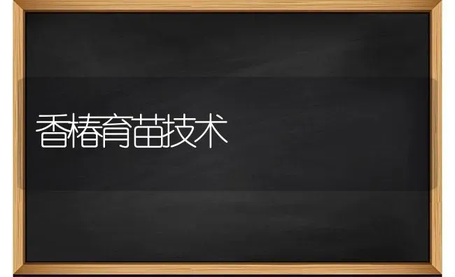 香椿育苗技术 | 养殖知识