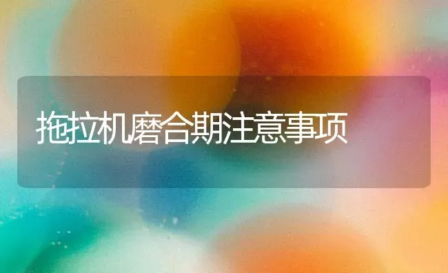 拖拉机磨合期注意事项 | 养殖知识