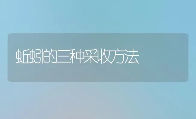 蚯蚓的三种采收方法 | 养殖技术大全