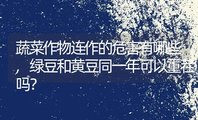 蔬菜作物连作的危害有哪些,绿豆和黄豆同一年可以重茬吗？ | 养殖科普