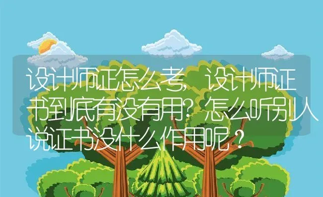 设计师证怎么考,设计师证书到底有没有用?怎么听别人说证书没什么作用呢？ | 养殖学堂