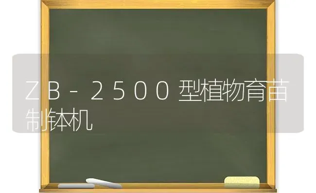 ZB-2500型植物育苗制钵机 | 养殖技术大全