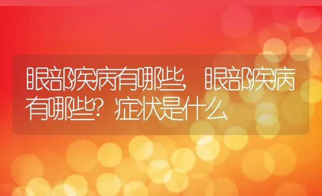 眼部疾病有哪些,眼部疾病有哪些?症状是什么 | 养殖科普