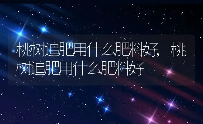 桃树追肥用什么肥料好,桃树追肥用什么肥料好 | 养殖科普