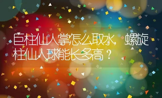 巨柱仙人掌怎么取水,螺旋柱仙人球能长多高？ | 养殖科普