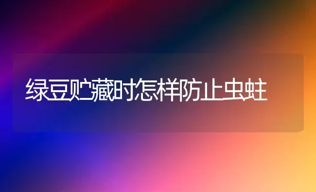 绿豆贮藏时怎样防止虫蛀 | 养殖技术大全