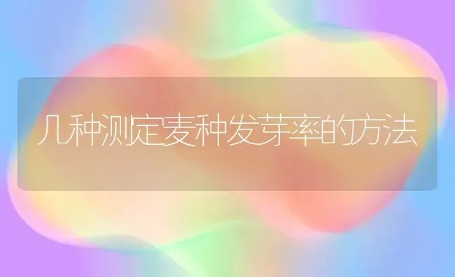 几种测定麦种发芽率的方法 | 养殖技术大全