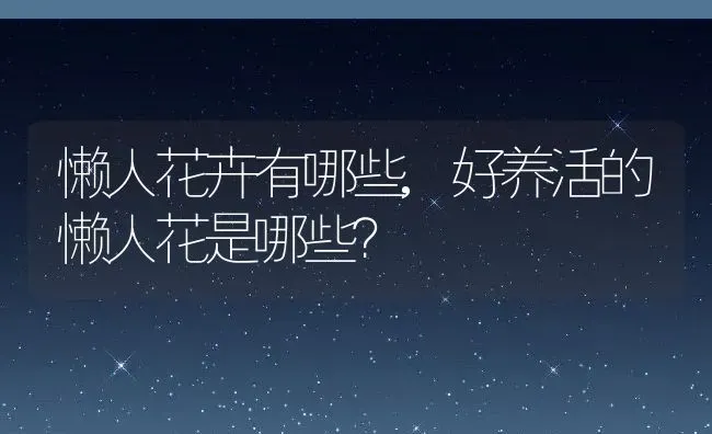 懒人花卉有哪些,好养活的懒人花是哪些？ | 养殖科普